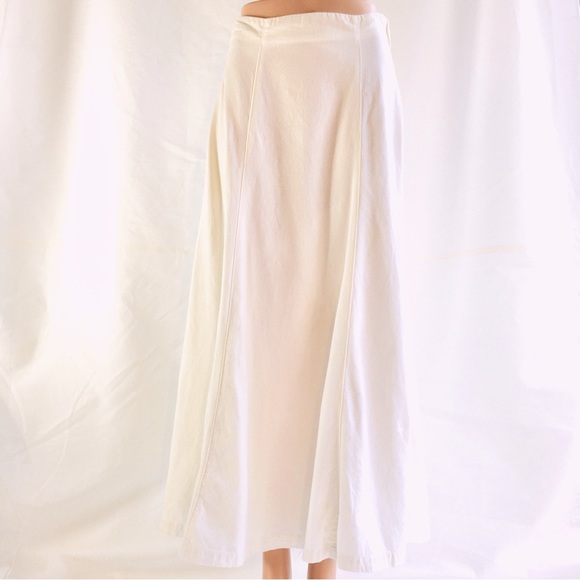 Ralph Lauren Country off white cotton fit and flare maxi skirt size 8 - Picture 2 of 14